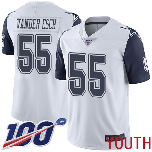 Youth Dallas Cowboys Limited White Leighton Vander Esch 55 100th Season Rush Vapor Untouchable NFL Jersey